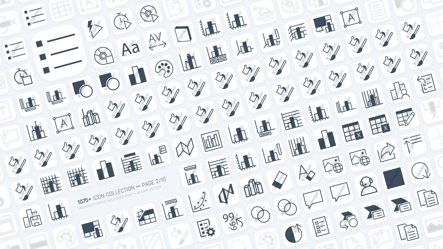 MICROSOFT POWER POINT 365 OFFICE ─ RGB HOTKEY STREAM DECK ICONS ─ VIVRE-MOTION