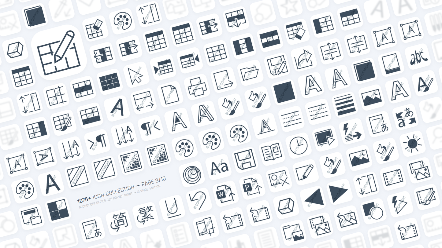 MICROSOFT POWER POINT 365 OFFICE ─ RGB HOTKEY STREAM DECK ICONS ─ VIVRE-MOTION