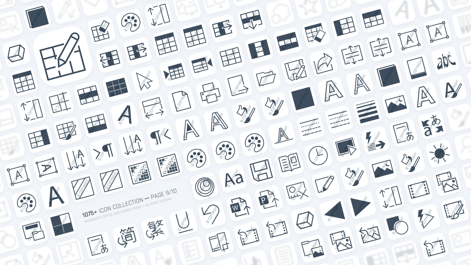 MICROSOFT POWER POINT 365 OFFICE ─ RGB HOTKEY STREAM DECK ICONS ─ VIVRE-MOTION