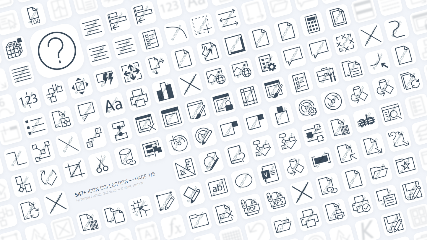 VISIO 365 OFFICE ─ Stream Deck Icons ─ RGB Hotkeys