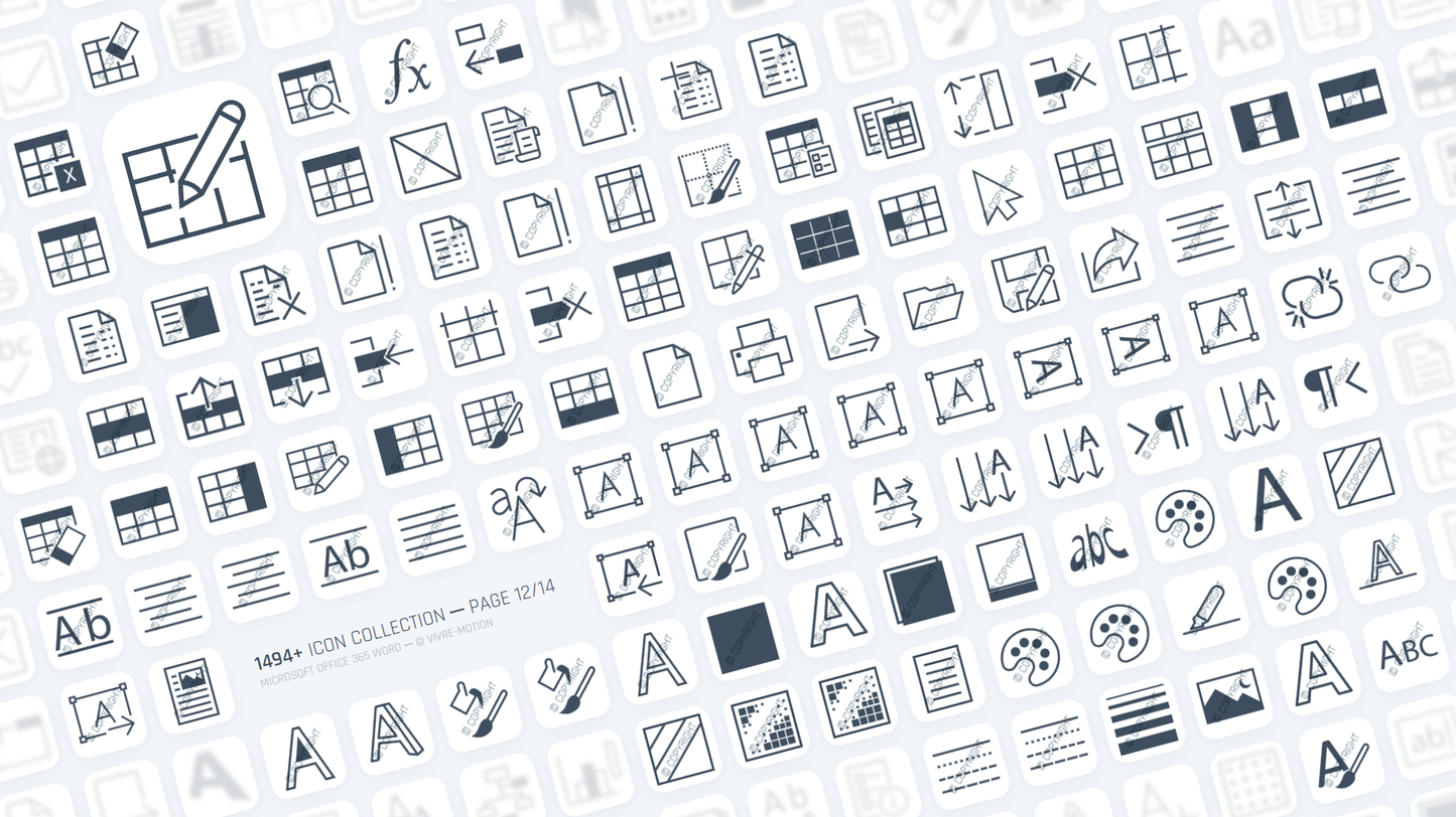 MICROSOFT WORD 365 OFFICE ─ RGB HOTKEY STREAM DECK ICONS ─ VIVRE-MOTION