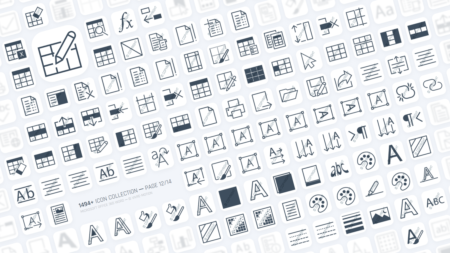 MICROSOFT WORD 365 OFFICE ─ RGB HOTKEY STREAM DECK ICONS ─ VIVRE-MOTION