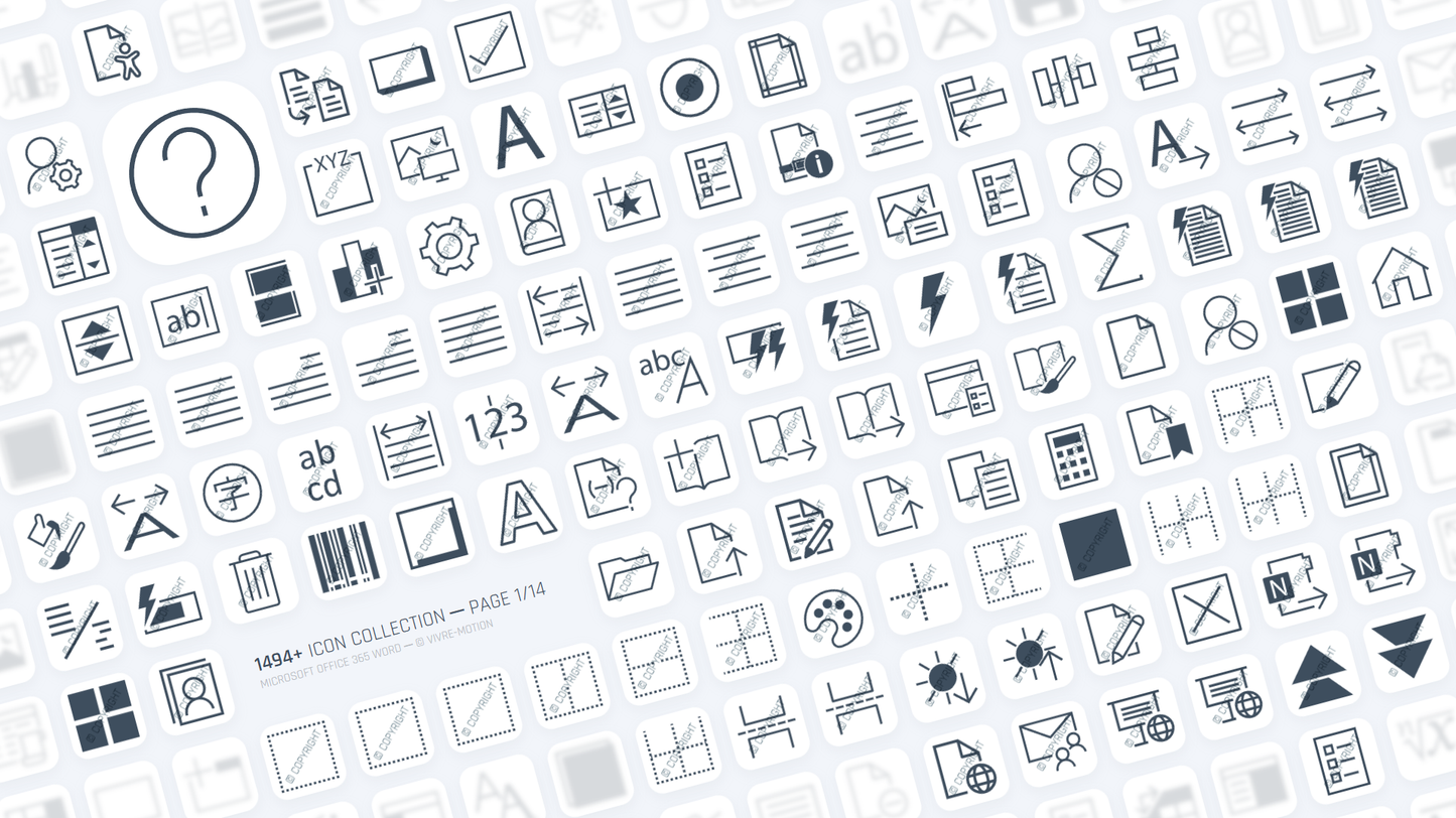 MICROSOFT WORD 365 OFFICE ─ RGB HOTKEY STREAM DECK ICONS ─ VIVRE-MOTION