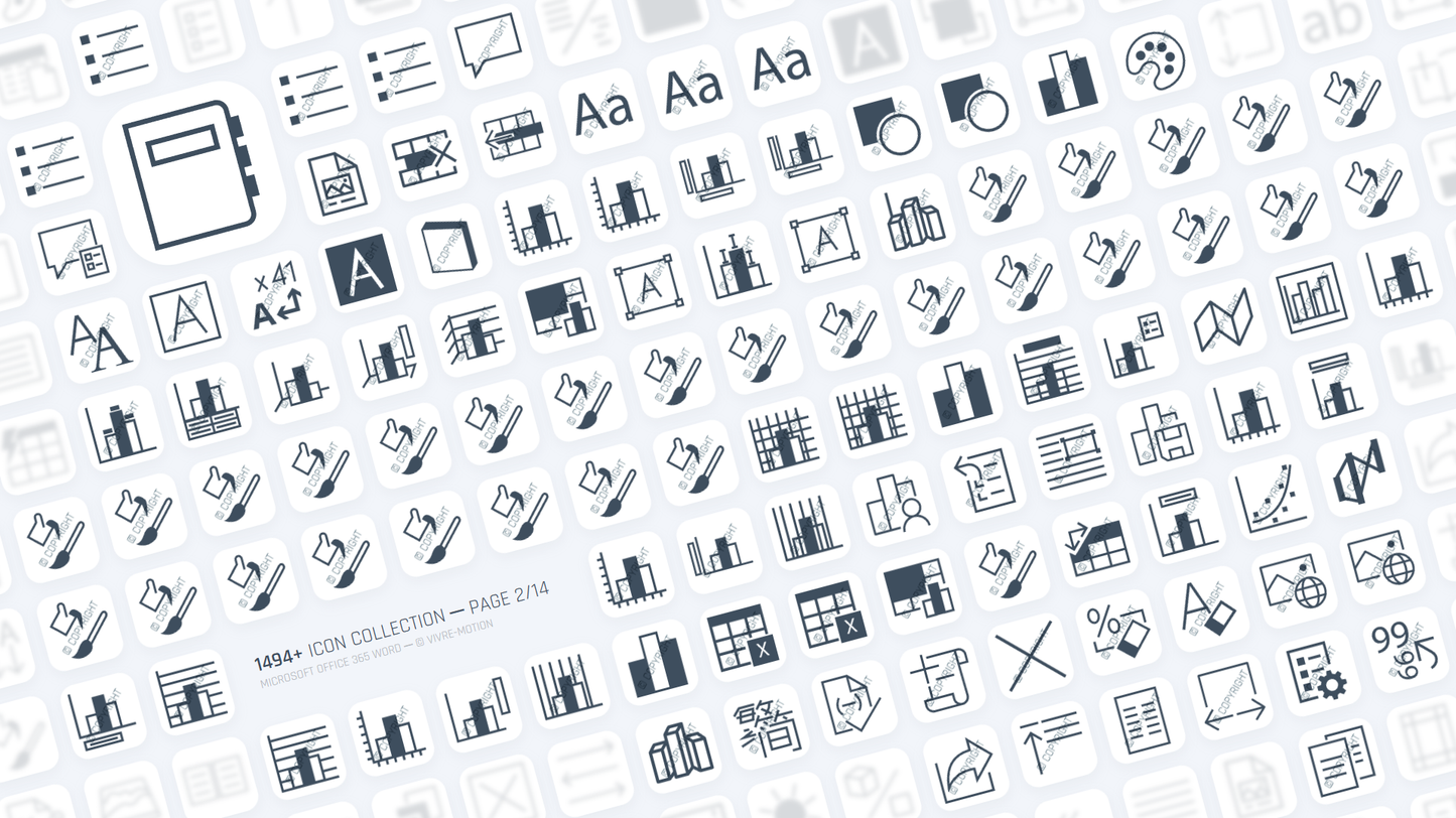 MICROSOFT WORD 365 OFFICE ─ RGB HOTKEY STREAM DECK ICONS ─ VIVRE-MOTION