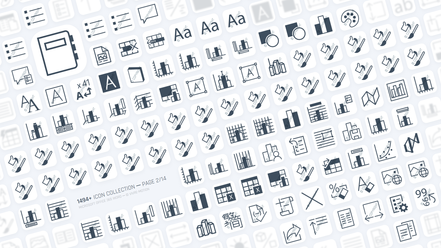 MICROSOFT WORD 365 OFFICE ─ RGB HOTKEY STREAM DECK ICONS ─ VIVRE-MOTION