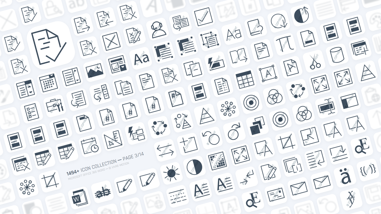 MICROSOFT WORD 365 OFFICE ─ RGB HOTKEY STREAM DECK ICONS ─ VIVRE-MOTION