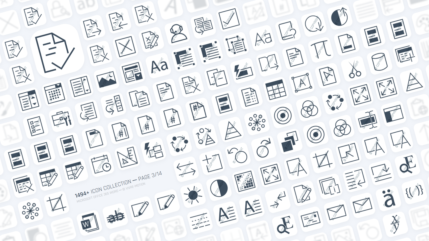 MICROSOFT WORD 365 OFFICE ─ RGB HOTKEY STREAM DECK ICONS ─ VIVRE-MOTION