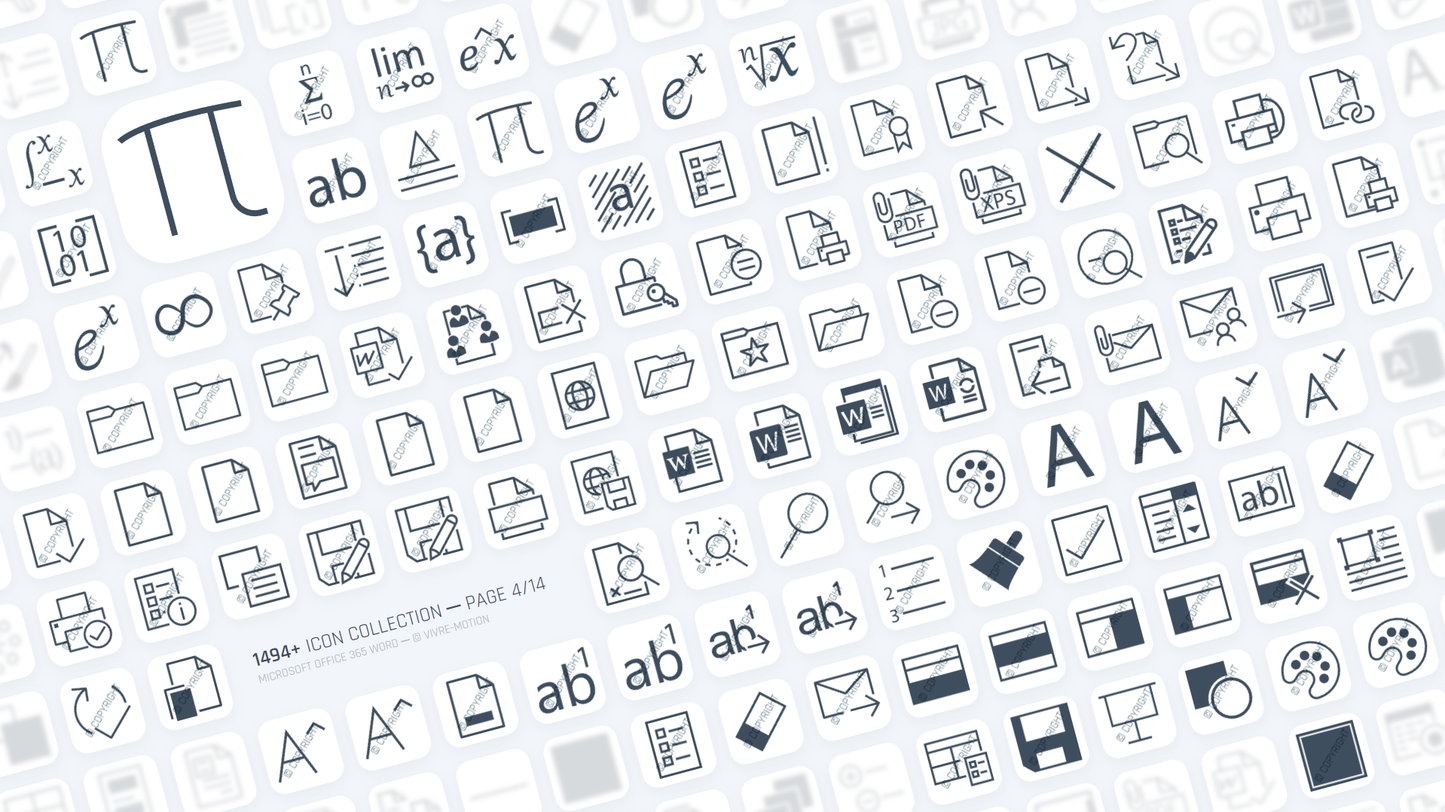MICROSOFT WORD 365 OFFICE ─ RGB HOTKEY STREAM DECK ICONS ─ VIVRE-MOTION