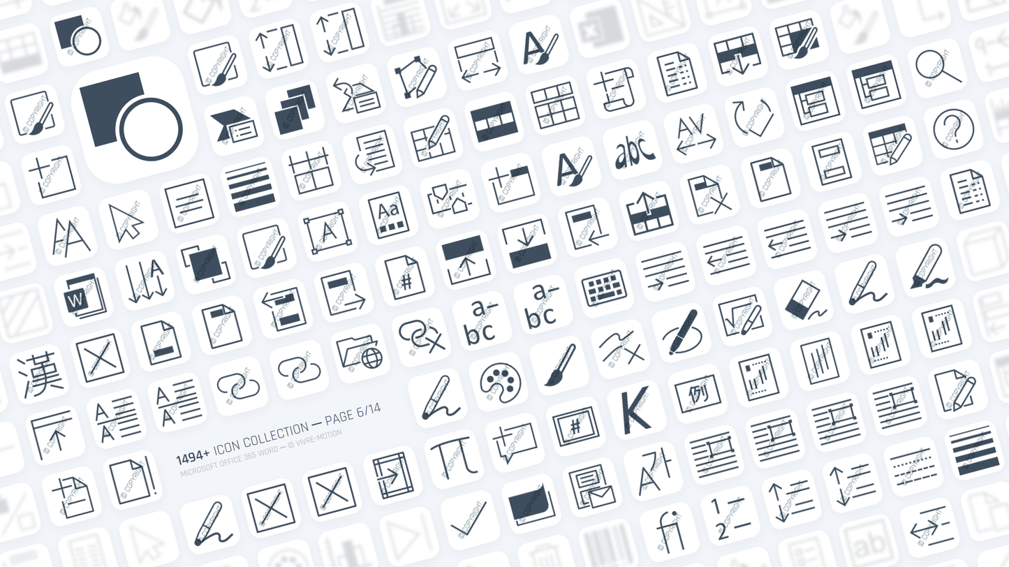 MICROSOFT WORD 365 OFFICE ─ RGB HOTKEY STREAM DECK ICONS ─ VIVRE-MOTION