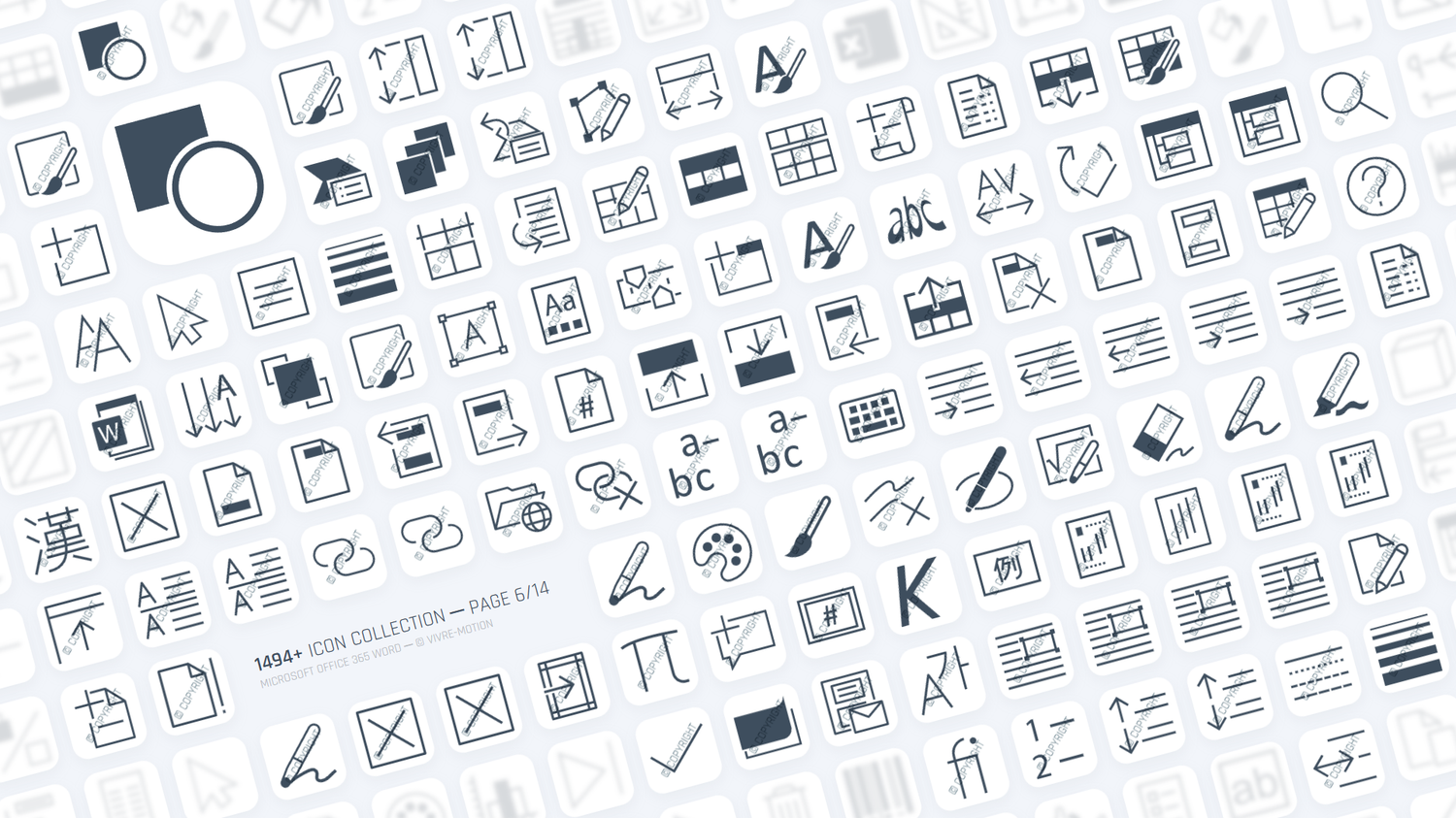 MICROSOFT WORD 365 OFFICE ─ RGB HOTKEY STREAM DECK ICONS ─ VIVRE-MOTION