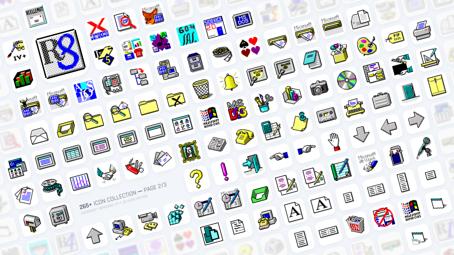 MICROSOFT WINDOWS 3.11 ─ RGB HOTKEY STREAM DECK ICONS ─ VIVRE-MOTION