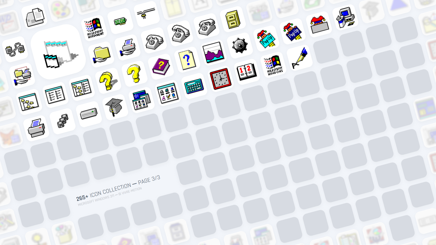 MICROSOFT WINDOWS 3.11 ─ RGB HOTKEY STREAM DECK ICONS ─ VIVRE-MOTION
