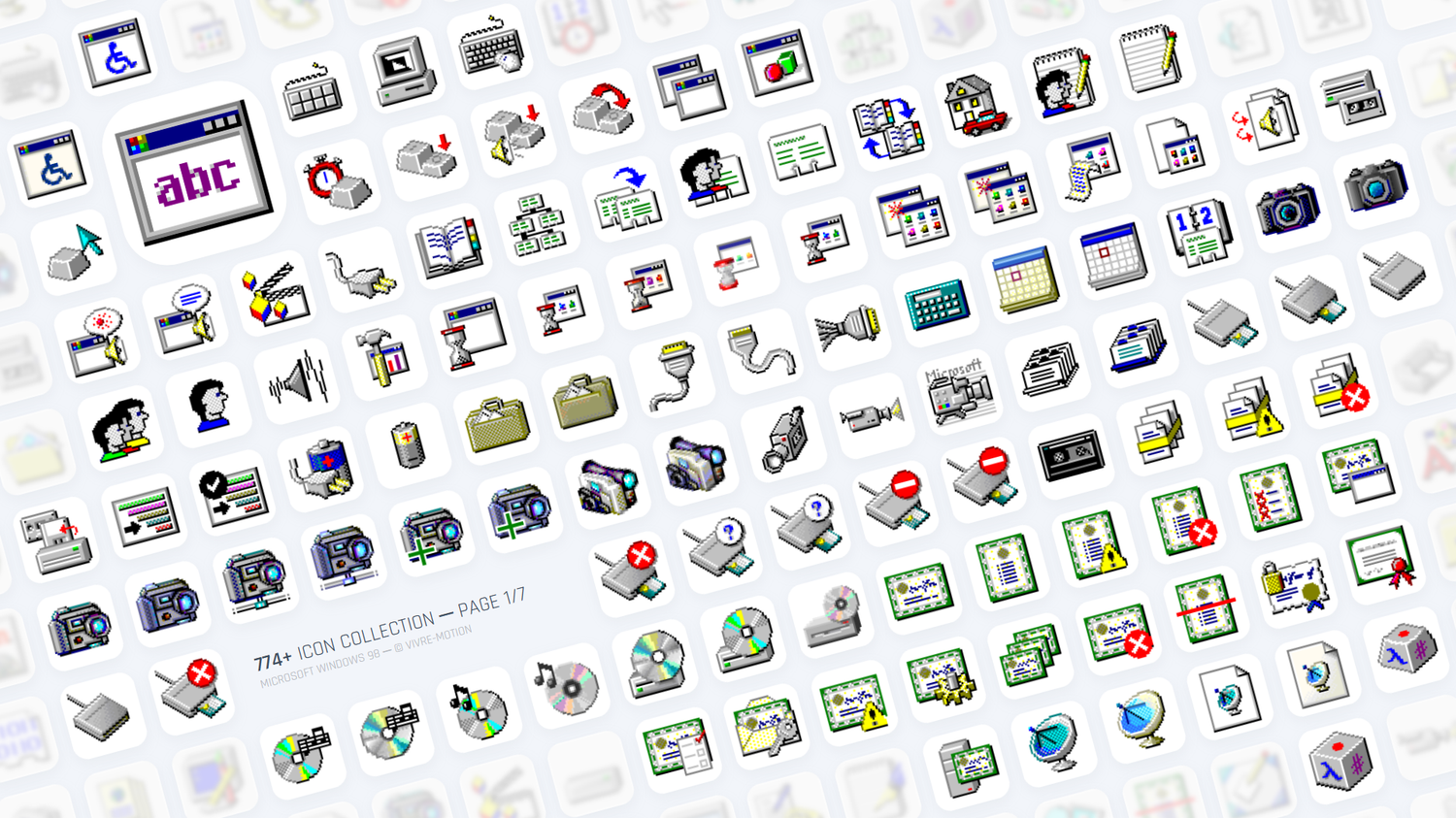 MICROSOFT WINDOWS 98SE ─ RGB HOTKEY STREAM DECK ICONS ─ VIVRE-MOTION