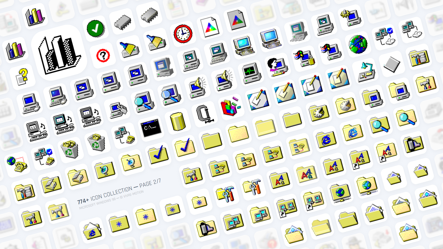 MICROSOFT WINDOWS 98SE ─ RGB HOTKEY STREAM DECK ICONS ─ VIVRE-MOTION