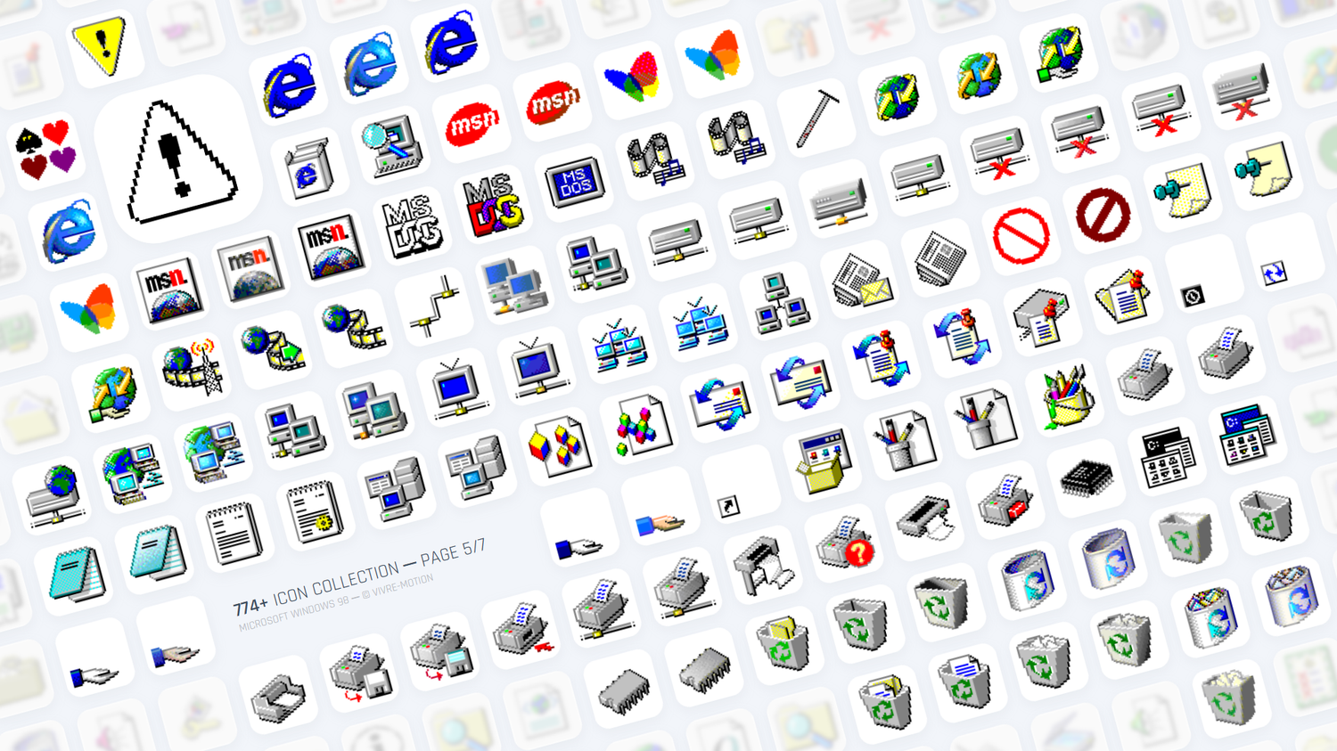 MICROSOFT WINDOWS 98SE ─ RGB HOTKEY STREAM DECK ICONS ─ VIVRE-MOTION