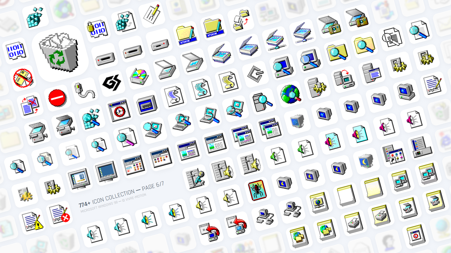 MICROSOFT WINDOWS 98SE ─ RGB HOTKEY STREAM DECK ICONS ─ VIVRE-MOTION