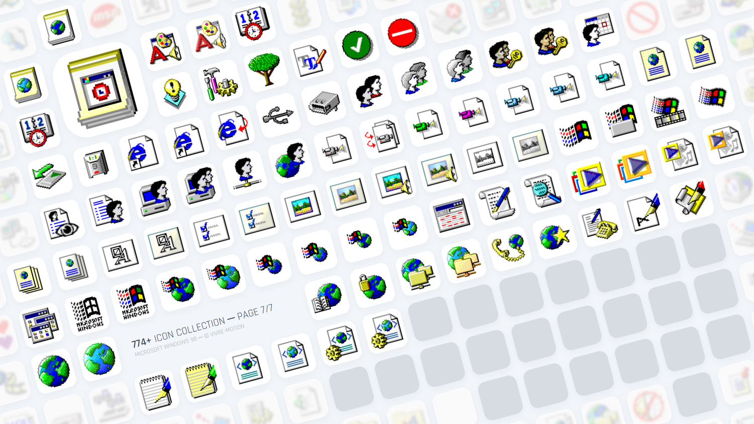 MICROSOFT WINDOWS 98SE ─ RGB HOTKEY STREAM DECK ICONS ─ VIVRE-MOTION