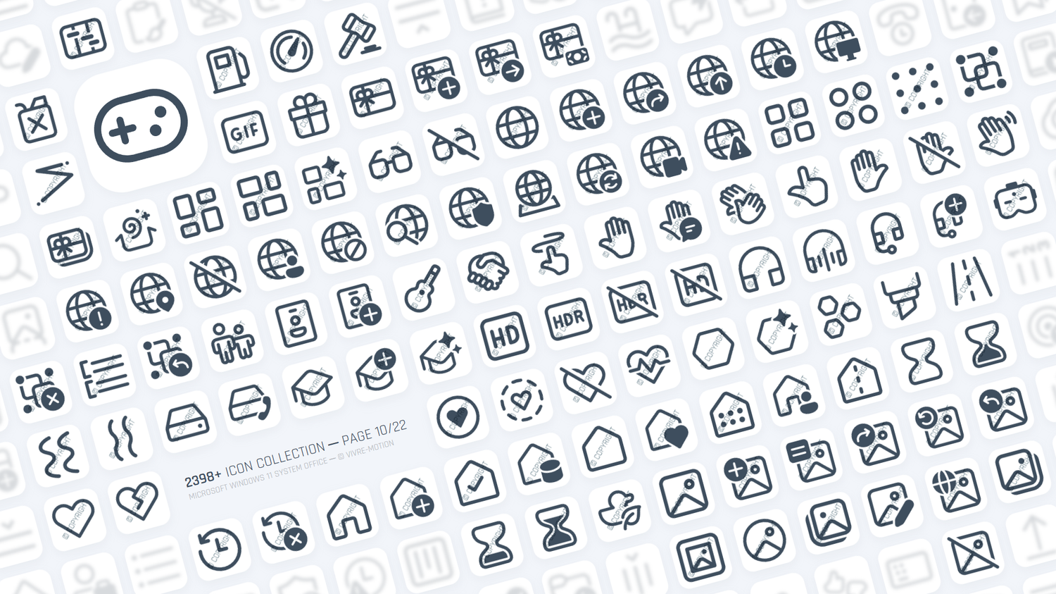 MICRSOFT WINDOWS 11 SYSTEM OFFICE ─ RGB HOTKEY STREAM DECK ICONS ─ VIVRE-MOTION
