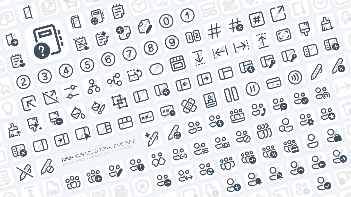 MICRSOFT WINDOWS 11 SYSTEM OFFICE ─ RGB HOTKEY STREAM DECK ICONS ─ VIVRE-MOTION