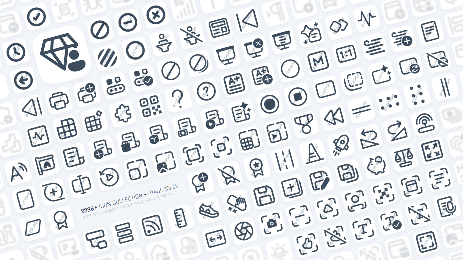 MICRSOFT WINDOWS 11 SYSTEM OFFICE ─ RGB HOTKEY STREAM DECK ICONS ─ VIVRE-MOTION