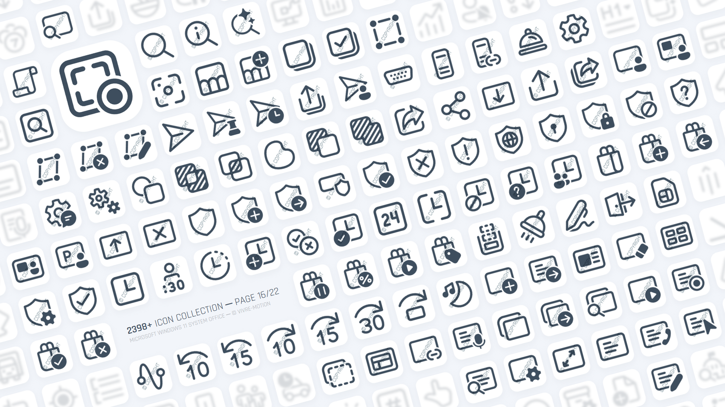 MICRSOFT WINDOWS 11 SYSTEM OFFICE ─ RGB HOTKEY STREAM DECK ICONS ─ VIVRE-MOTION