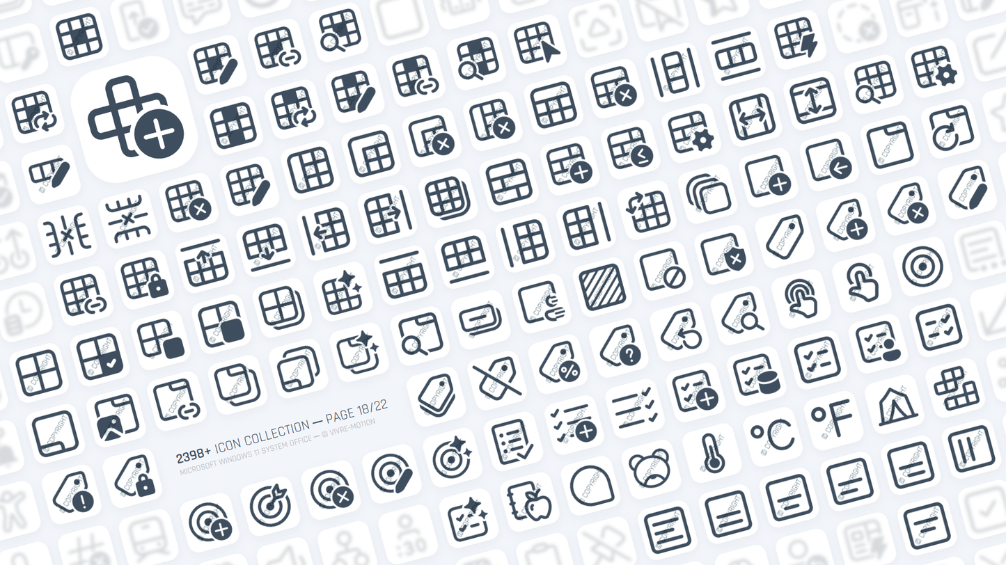 MICRSOFT WINDOWS 11 SYSTEM OFFICE ─ RGB HOTKEY STREAM DECK ICONS ─ VIVRE-MOTION