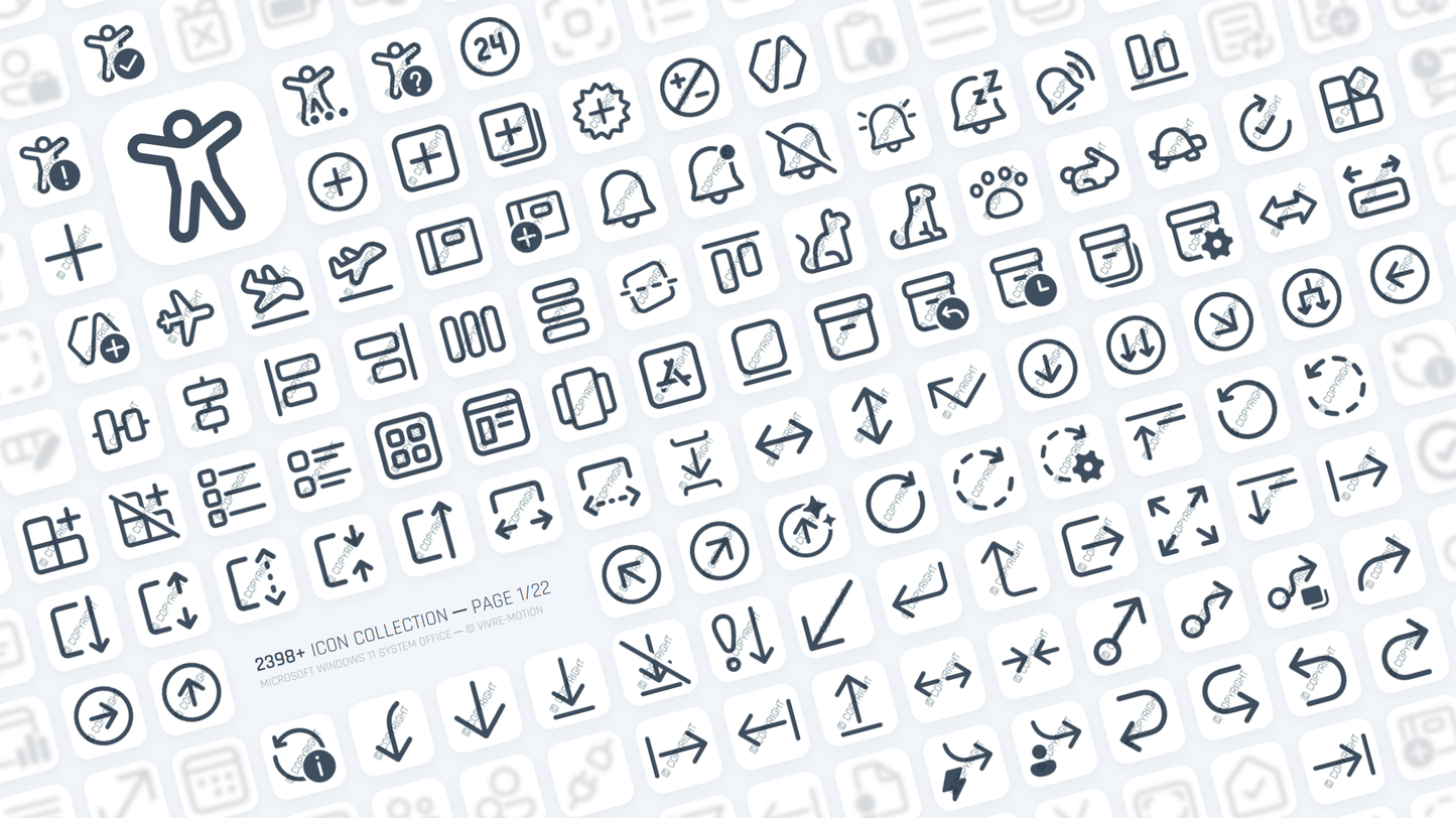 MICRSOFT WINDOWS 11 SYSTEM OFFICE ─ RGB HOTKEY STREAM DECK ICONS ─ VIVRE-MOTION