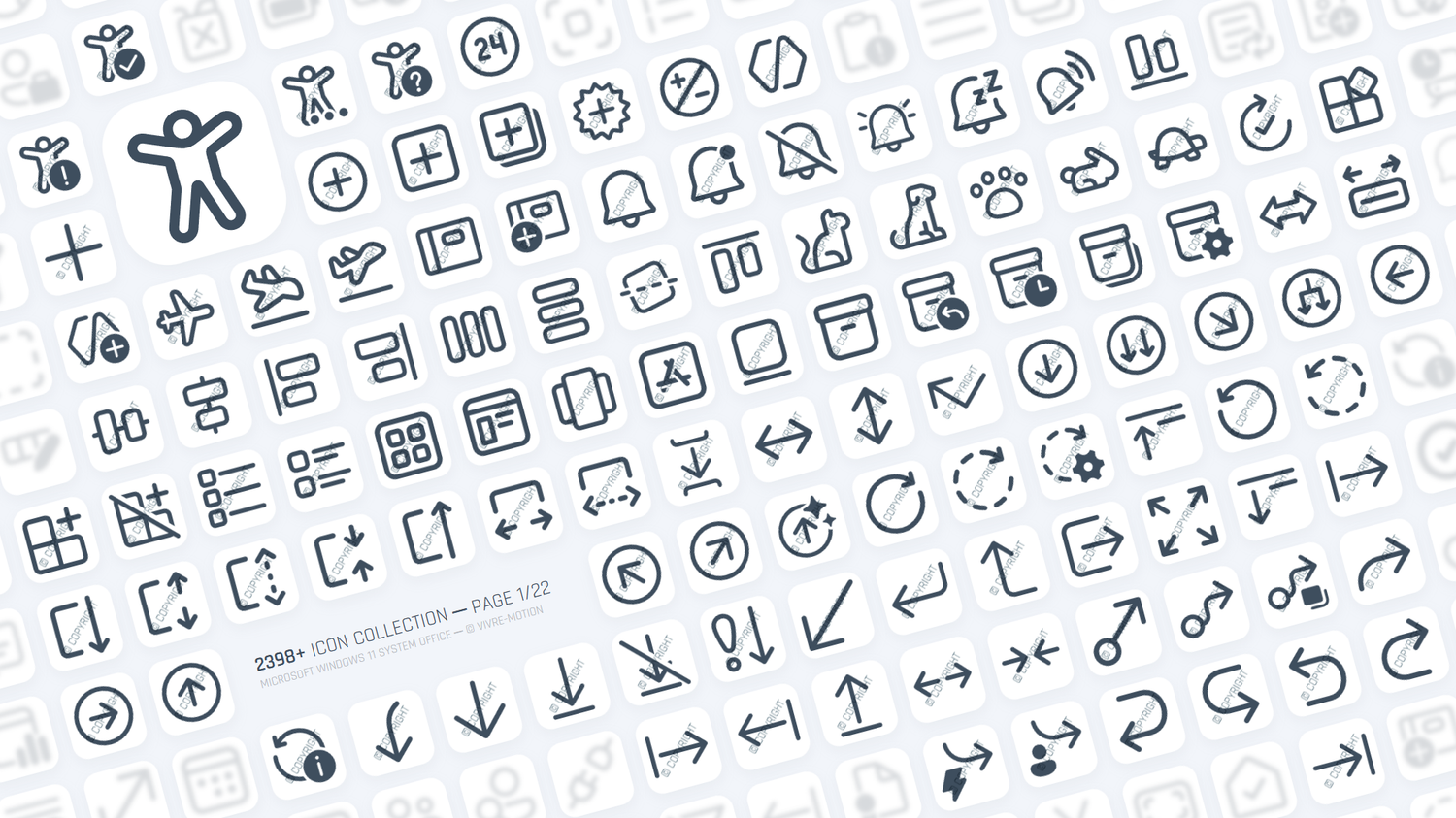 MICRSOFT WINDOWS 11 SYSTEM OFFICE ─ RGB HOTKEY STREAM DECK ICONS ─ VIVRE-MOTION