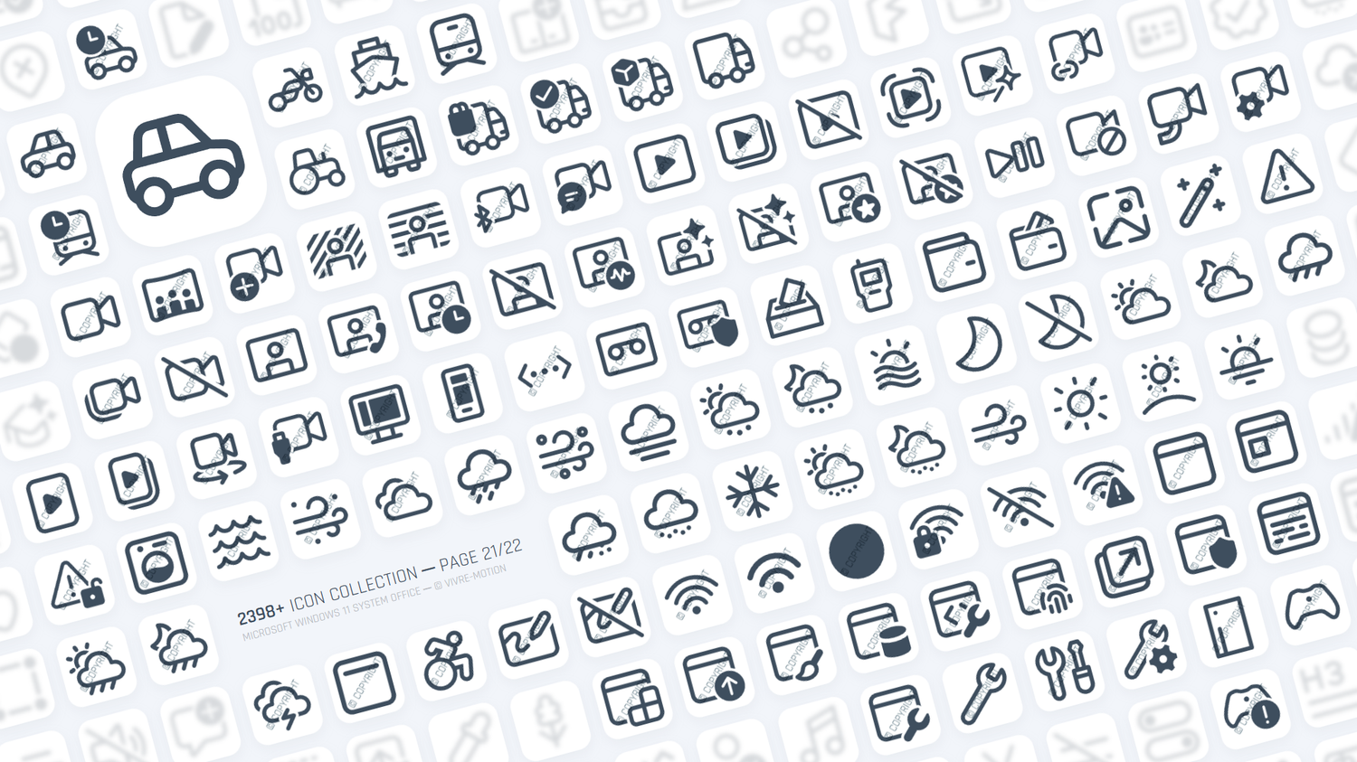 MICRSOFT WINDOWS 11 SYSTEM OFFICE ─ RGB HOTKEY STREAM DECK ICONS ─ VIVRE-MOTION