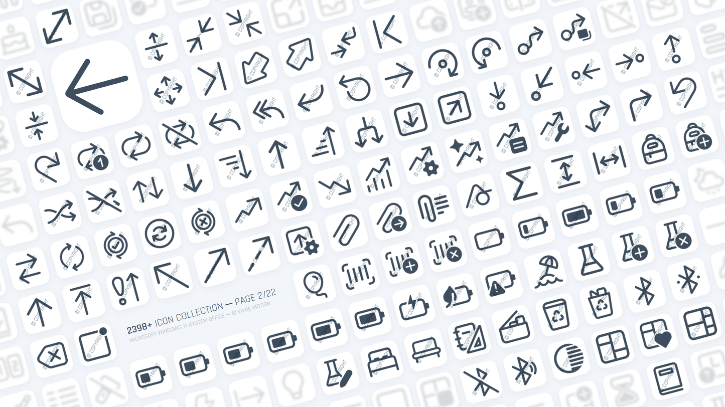 MICRSOFT WINDOWS 11 SYSTEM OFFICE ─ RGB HOTKEY STREAM DECK ICONS ─ VIVRE-MOTION