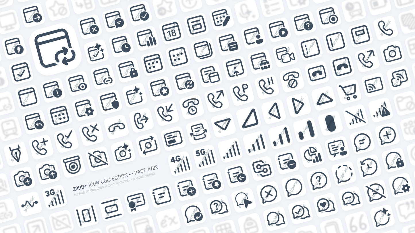 MICRSOFT WINDOWS 11 SYSTEM OFFICE ─ RGB HOTKEY STREAM DECK ICONS ─ VIVRE-MOTION