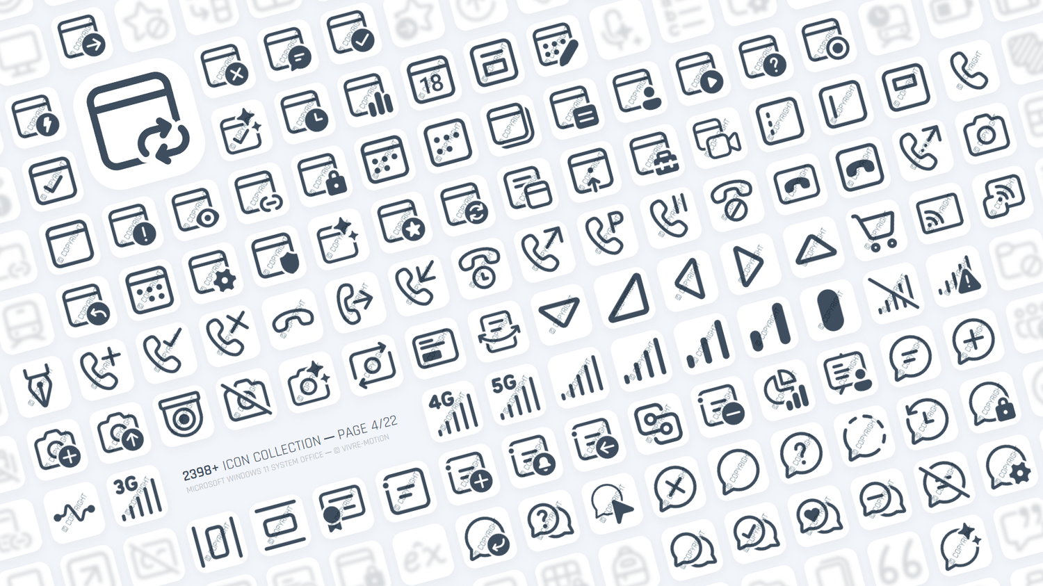 MICRSOFT WINDOWS 11 SYSTEM OFFICE ─ RGB HOTKEY STREAM DECK ICONS ─ VIVRE-MOTION