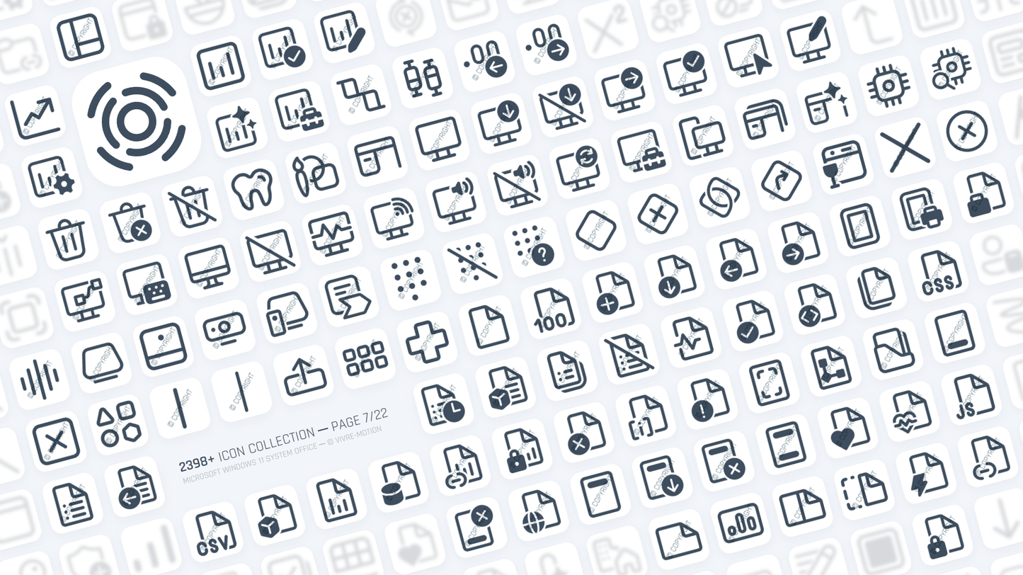 MICRSOFT WINDOWS 11 SYSTEM OFFICE ─ RGB HOTKEY STREAM DECK ICONS ─ VIVRE-MOTION