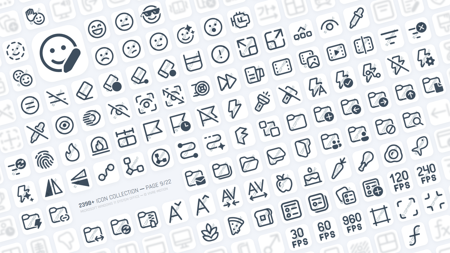 MICRSOFT WINDOWS 11 SYSTEM OFFICE ─ RGB HOTKEY STREAM DECK ICONS ─ VIVRE-MOTION