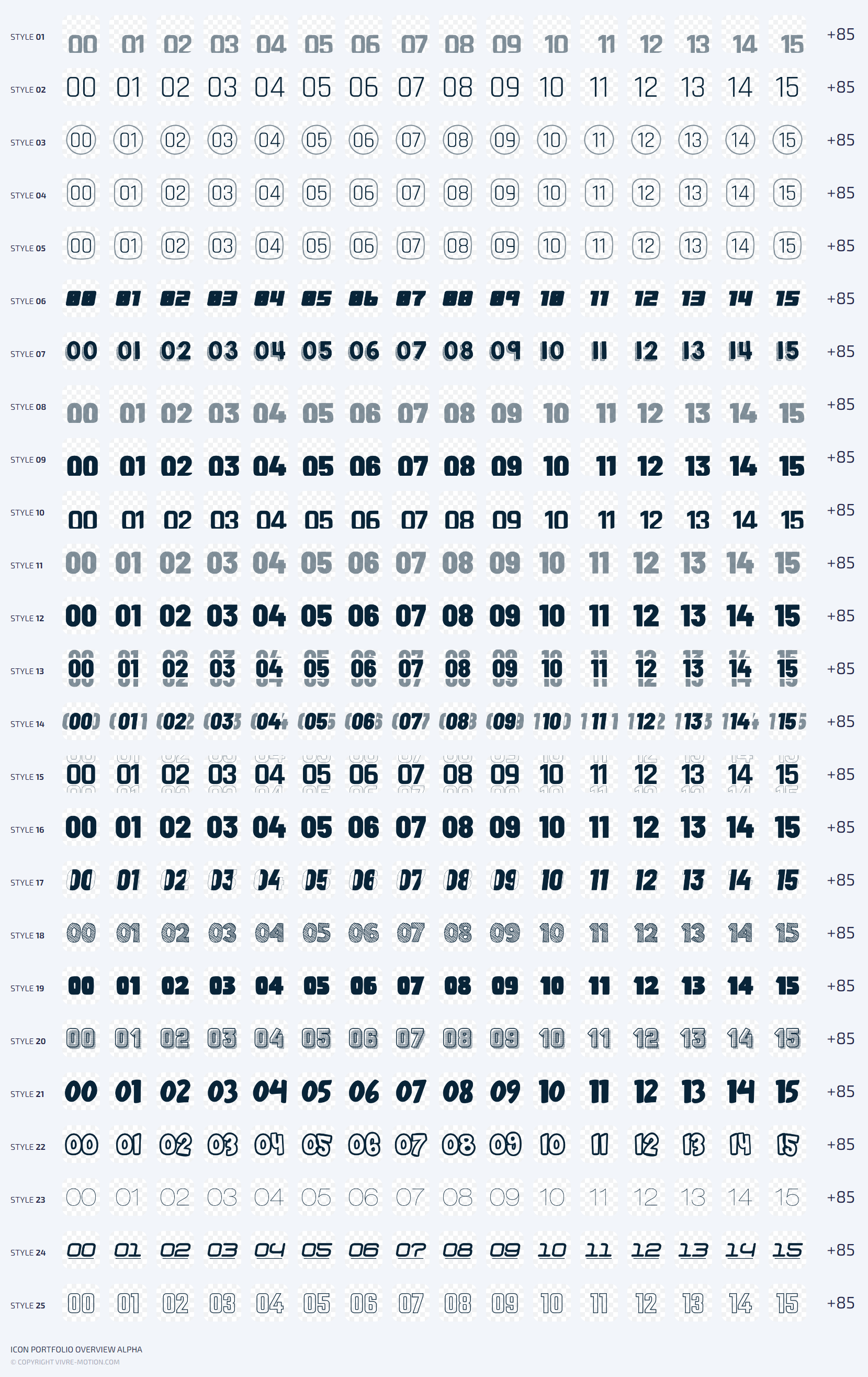 Phone Number Style NUMBER STYLES - STREAM DECK ICONS | VIVRE-MOTION