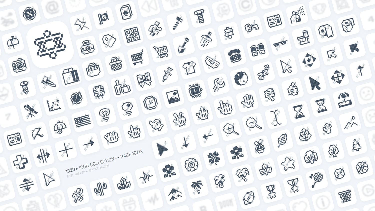 PIXEL ART 1-BIT ─ RGB HOTKEY STREAM DECK ICONS ─ VIVRE-MOTION