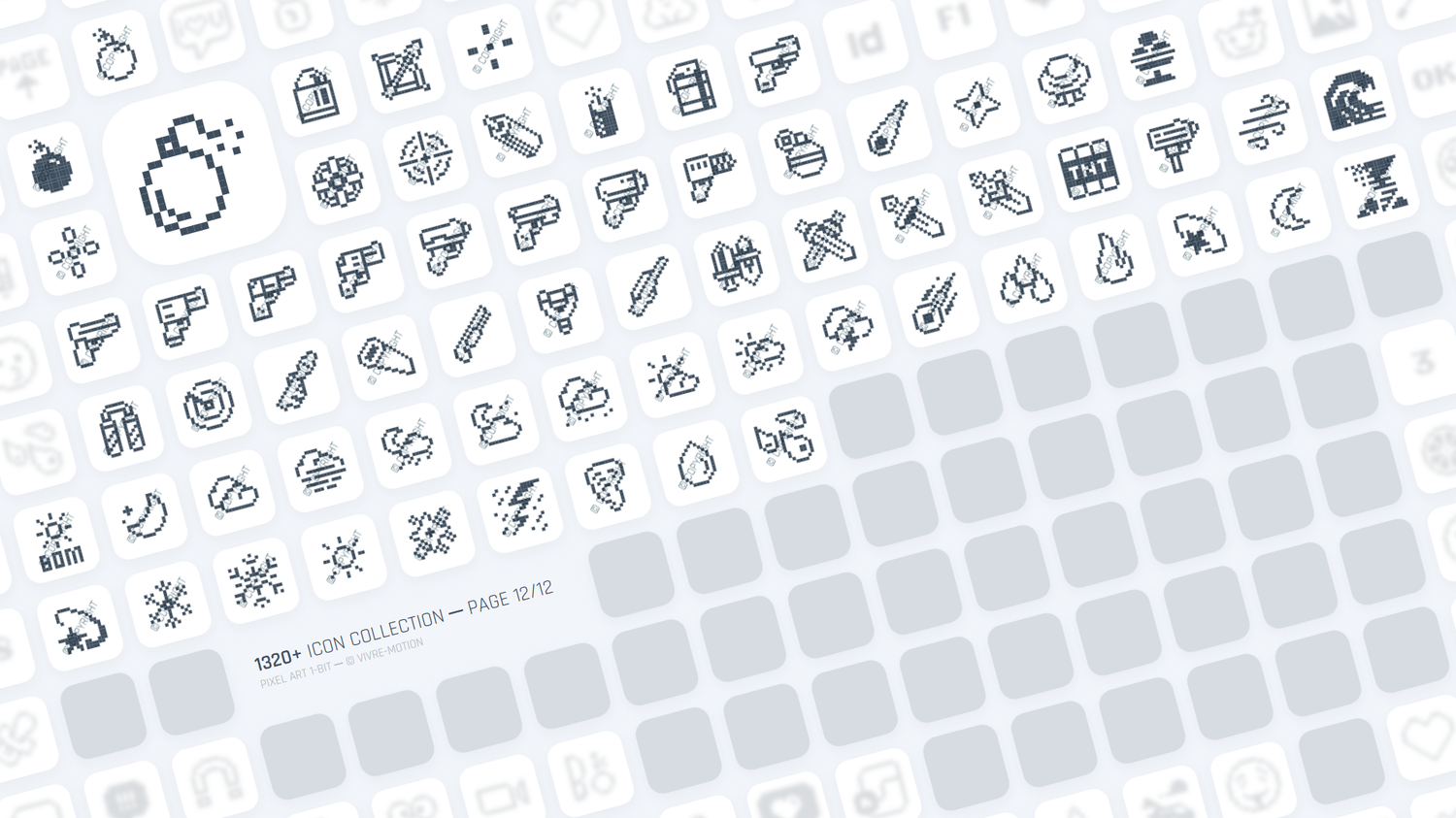 PIXEL ART 1-BIT ─ RGB HOTKEY STREAM DECK ICONS ─ VIVRE-MOTION