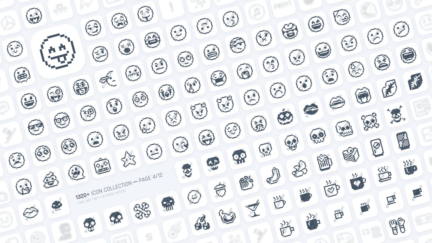 PIXEL ART 1-BIT ─ RGB HOTKEY STREAM DECK ICONS ─ VIVRE-MOTION