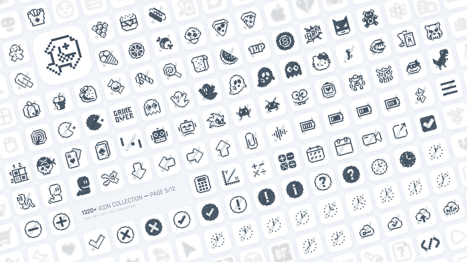 PIXEL ART 1-BIT ─ RGB HOTKEY STREAM DECK ICONS ─ VIVRE-MOTION