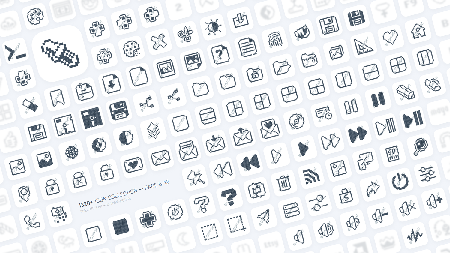 PIXEL ART 1-BIT ─ RGB HOTKEY STREAM DECK ICONS ─ VIVRE-MOTION