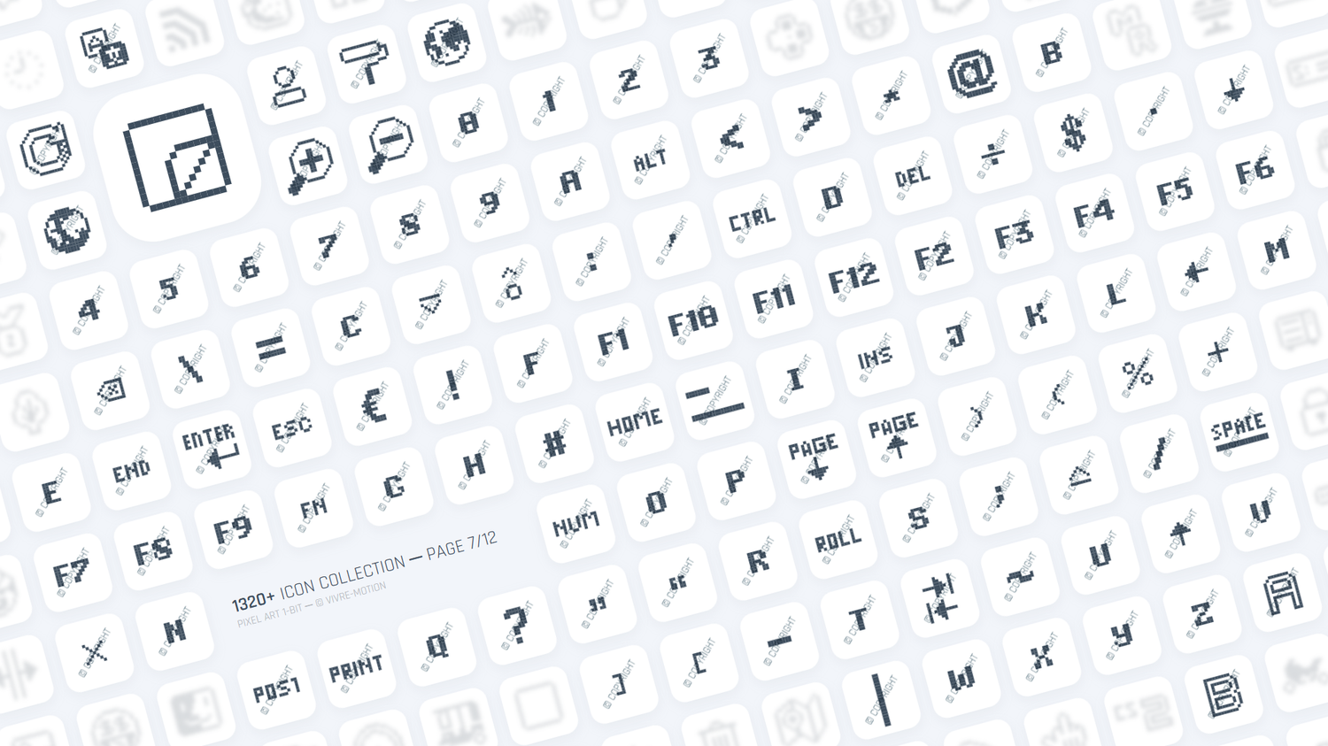 PIXEL ART 1-BIT ─ RGB HOTKEY STREAM DECK ICONS ─ VIVRE-MOTION
