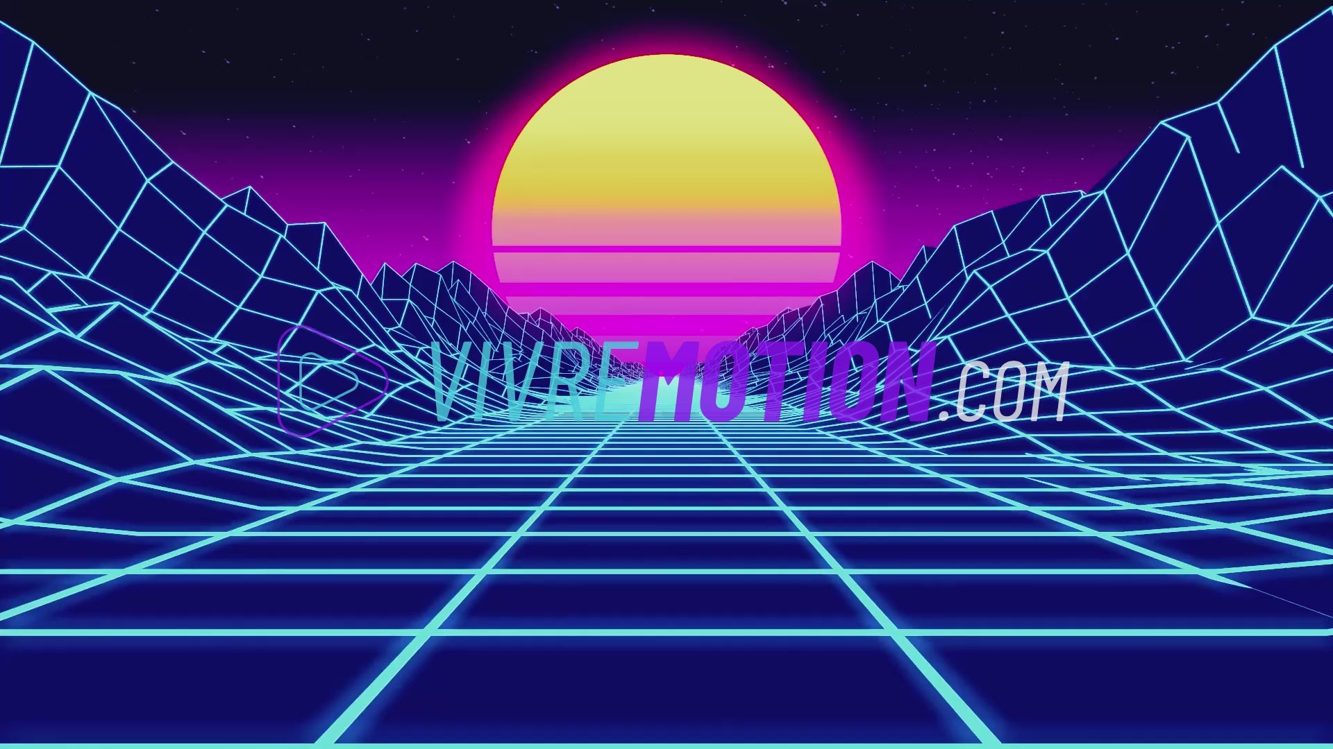 SYNTHWAVE SUNSET SCREENSAVER PREVIEW | VIVRE-MOTION