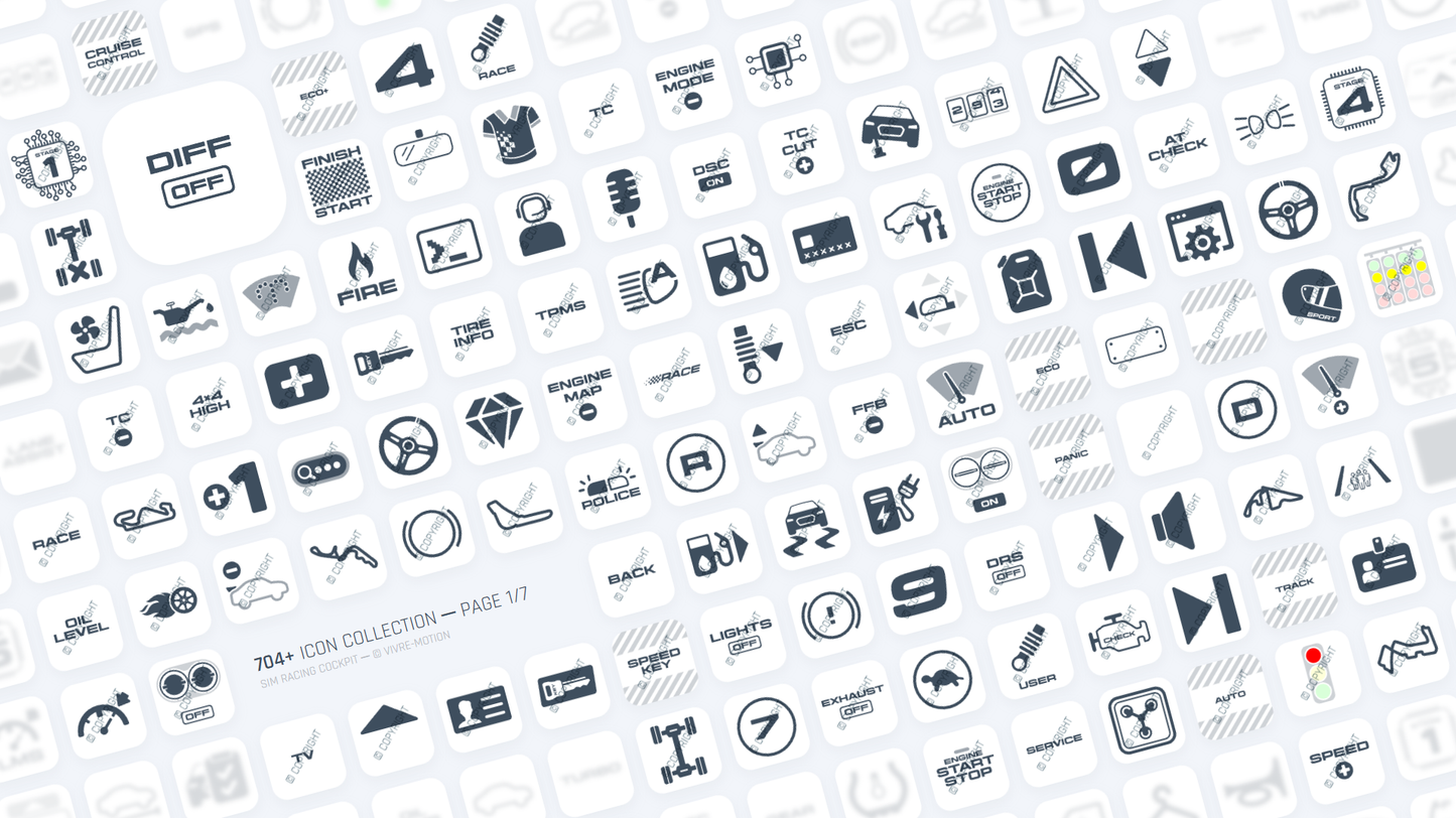 SIM RACING COCKPIT ─ RGB HOTKEY STREAM DECK ICONS ─ VIVRE-MOTION