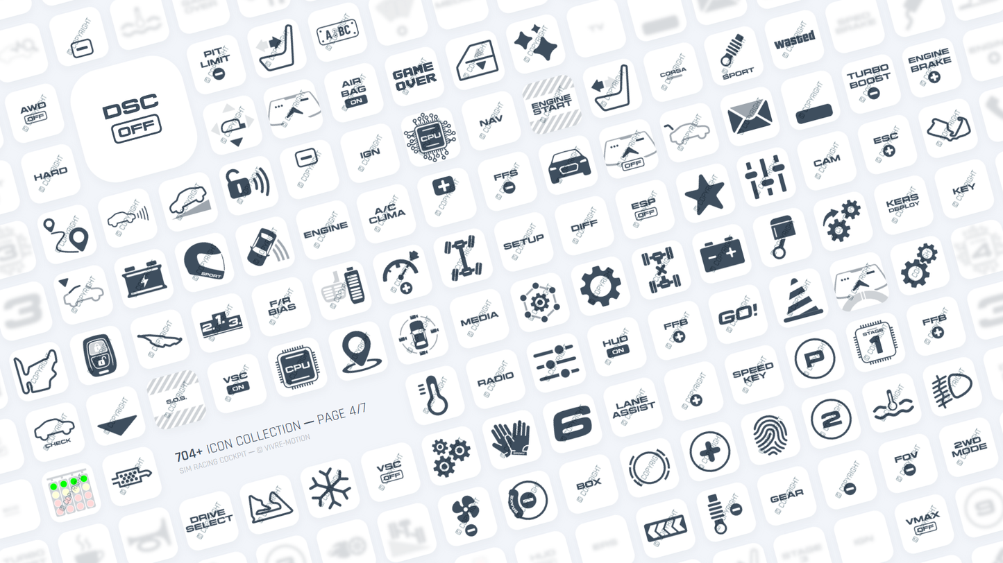 SIM RACING COCKPIT ─ RGB HOTKEY STREAM DECK ICONS ─ VIVRE-MOTION