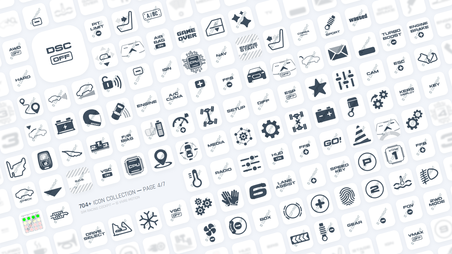 SIM RACING COCKPIT ─ RGB HOTKEY STREAM DECK ICONS ─ VIVRE-MOTION