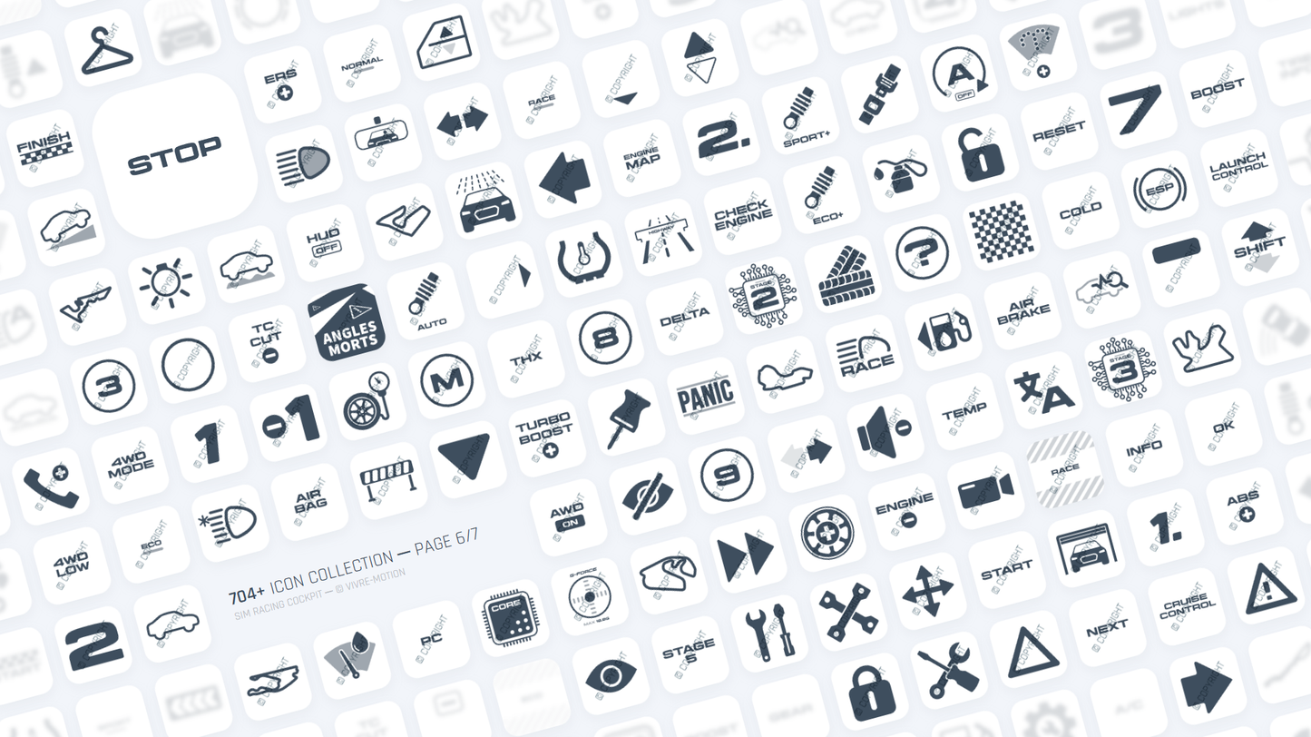 SIM RACING COCKPIT ─ RGB HOTKEY STREAM DECK ICONS ─ VIVRE-MOTION