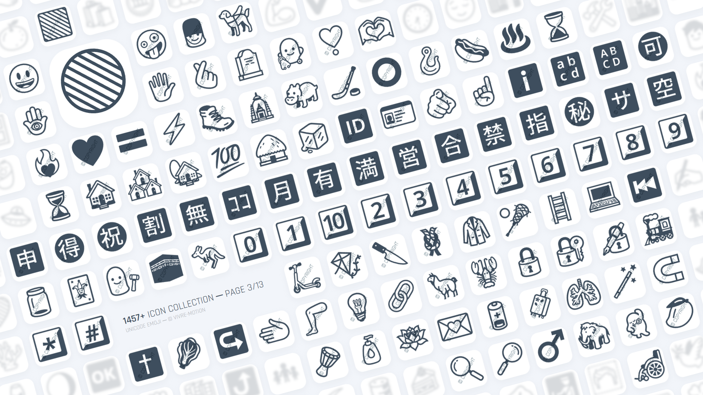 UNICODE EMOJI ─ RGB HOTKEY STREAM DECK ICONS ─ VIVRE-MOTION