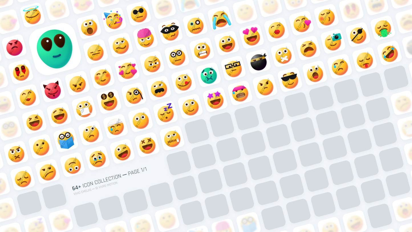 VIVID EMOJIS ─ RGB HOTKEY STREAM DECK ICONS ─ VIVRE-MOTION