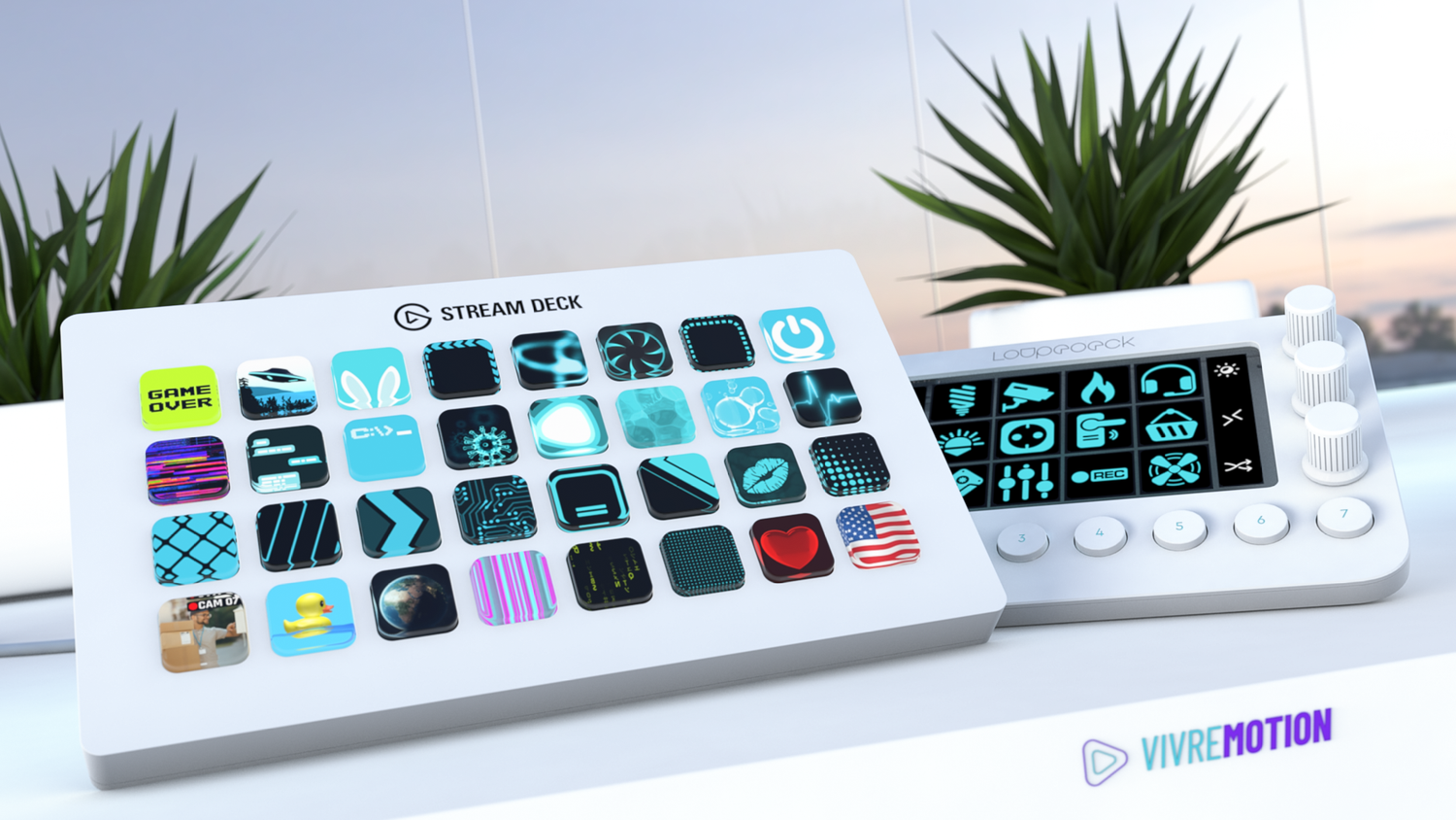 BEAUTIFY YOUR STREAM DECK AND LOUPEDECK AND DISPLAYPAD AND RAZER STREAM CONTROLLER WITH ANIMATED RGB KEY ICONS @ VIVRE-MOTION