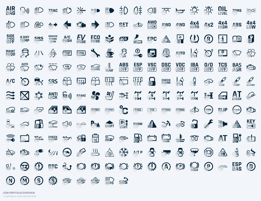 CAR DASHBOARD - RGB PNG Shortcut Icons | STREAM DECK Icons | VIVRE-MOTION